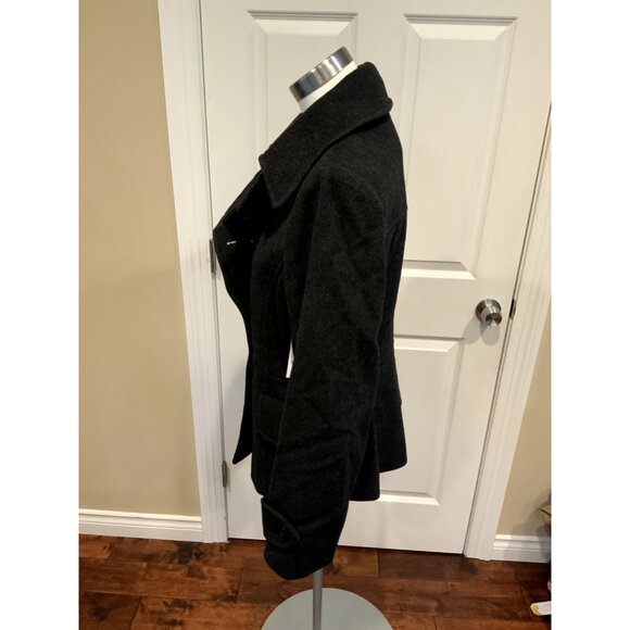 Michael Kors Black Wool Double Breasted Pea Coat, Size 12 - Picture 5 of 7